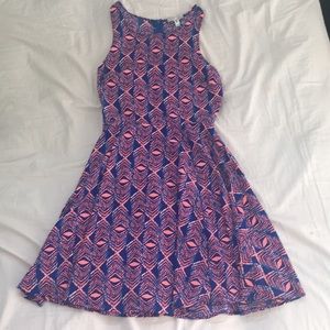 Flowy Short Eyelet Zip Dress